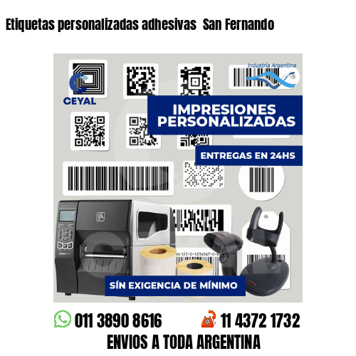 Etiquetas personalizadas adhesivas San Fernando