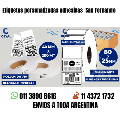 Etiquetas personalizadas adhesivas San Fernando