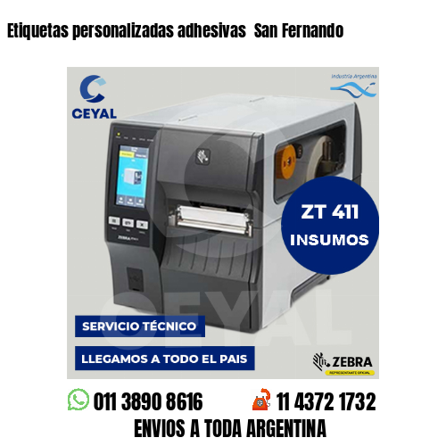 Etiquetas personalizadas adhesivas San Fernando