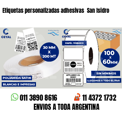 Etiquetas personalizadas adhesivas San Isidro