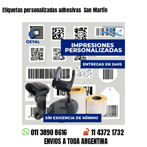 Etiquetas personalizadas adhesivas  San Martín