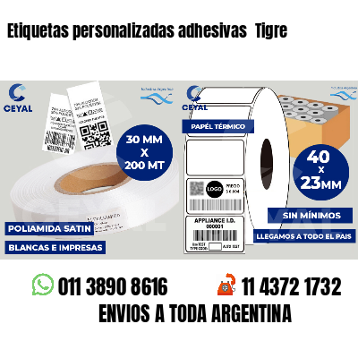 Etiquetas personalizadas adhesivas Tigre