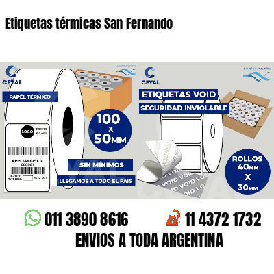 Etiquetas térmicas San Fernando