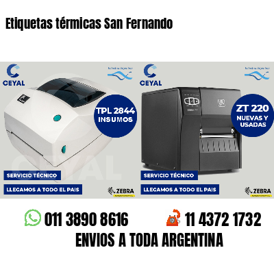 Etiquetas térmicas San Fernando