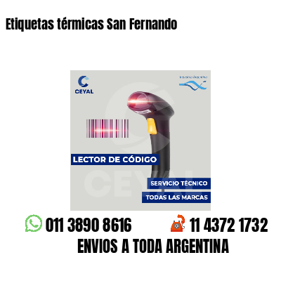 Etiquetas térmicas San Fernando