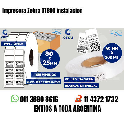 Impresora Zebra GT800 instalacion