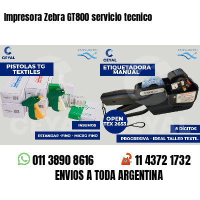 Impresora Zebra GT800 servicio tecnico