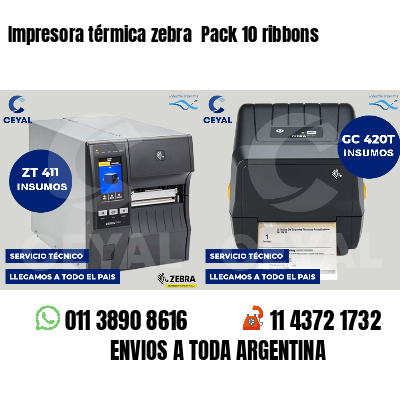 Impresora térmica zebra  Pack 10 ribbons