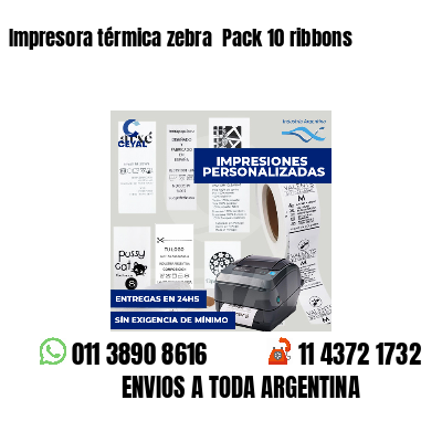 Impresora térmica zebra  Pack 10 ribbons
