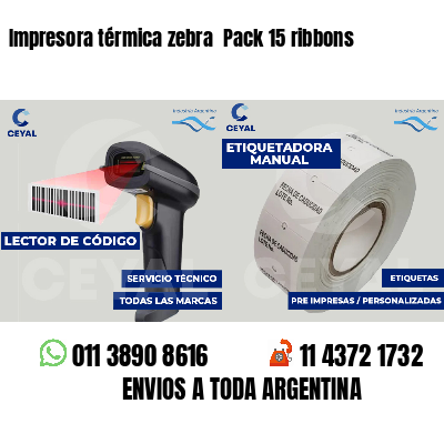 Impresora térmica zebra  Pack 15 ribbons