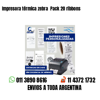 Impresora térmica zebra Pack 20 ribbons