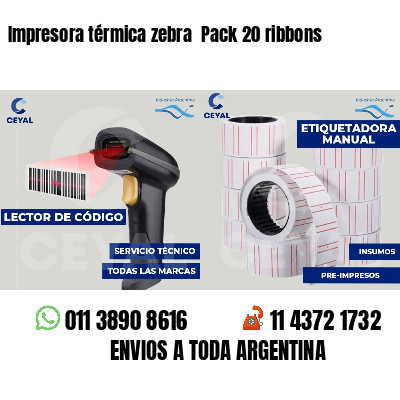 Impresora térmica zebra Pack 20 ribbons