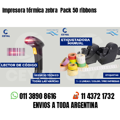 Impresora térmica zebra  Pack 50 ribbons