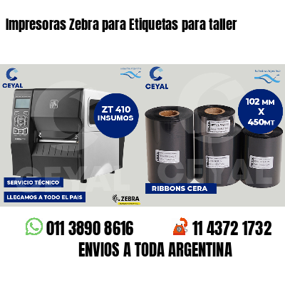 Impresoras Zebra para Etiquetas para taller