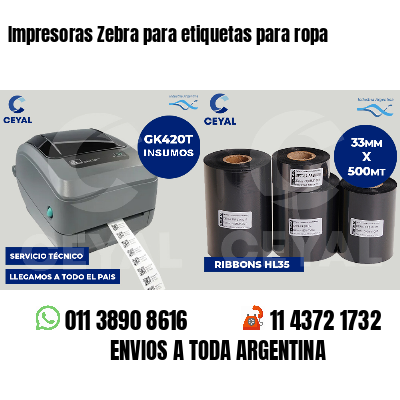Impresoras Zebra para etiquetas para ropa