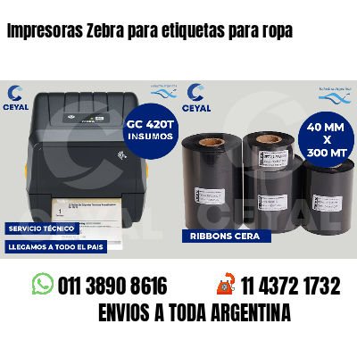Impresoras Zebra para etiquetas para ropa
