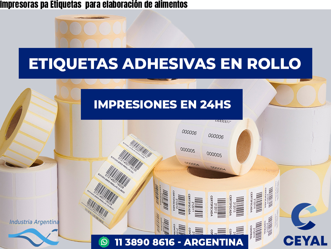 Impresoras pa Etiquetas  para elaboración de alimentos
