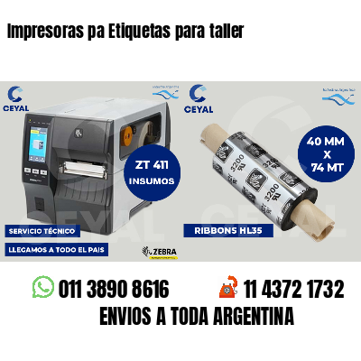 Impresoras pa Etiquetas para taller