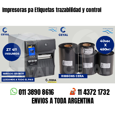 Impresoras pa Etiquetas trazabilidad y control