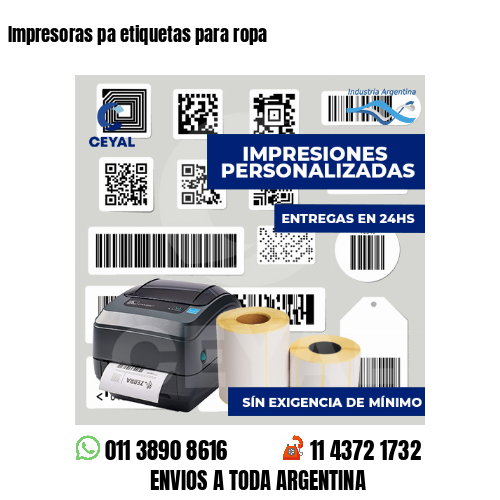 Impresoras pa etiquetas para ropa