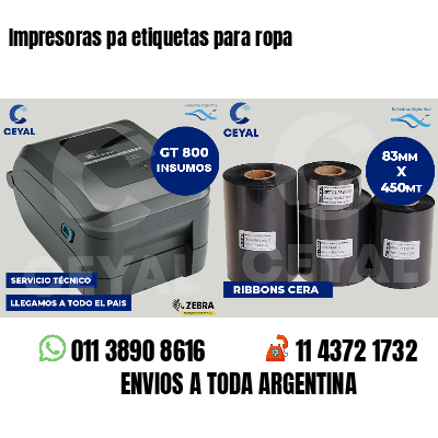 Impresoras pa etiquetas para ropa