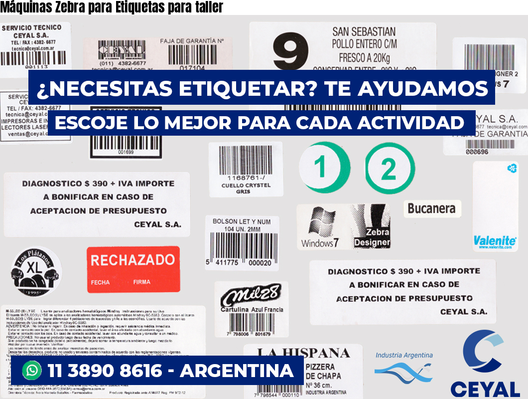 Máquinas Zebra para Etiquetas para taller