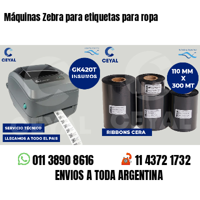 Máquinas Zebra para etiquetas para ropa
