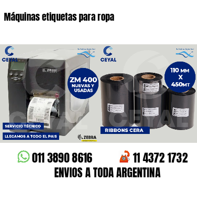 Máquinas etiquetas para ropa