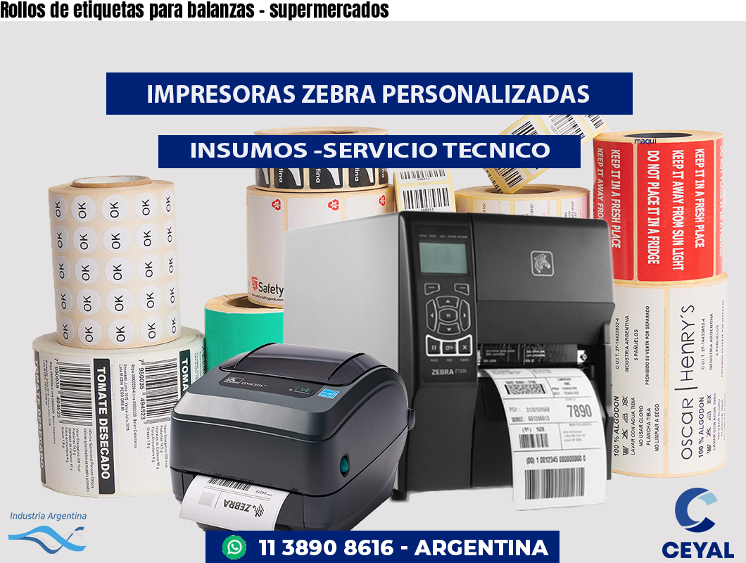 Rollos de etiquetas para balanzas - supermercados
