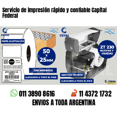 Servicio de impresión rápido y confiable Capital Federal