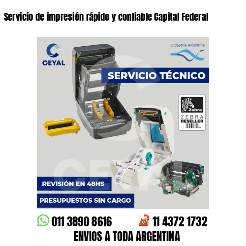 Servicio de impresión rápido y confiable Capital Federal