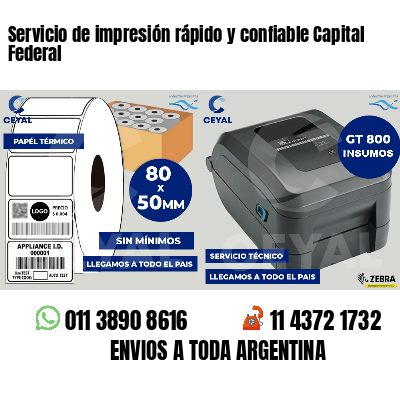 Servicio de impresión rápido y confiable Capital Federal