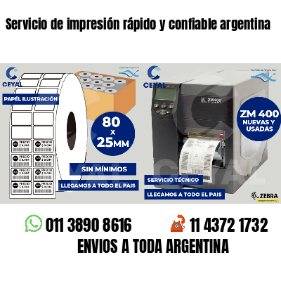 Servicio de impresión rápido y confiable argentina