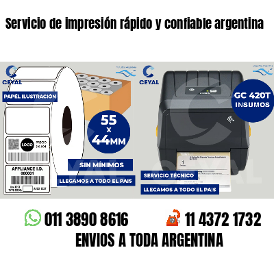 Servicio de impresión rápido y confiable argentina