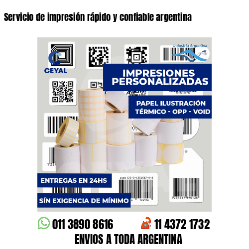 Servicio de impresión rápido y confiable argentina