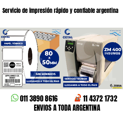Servicio de impresión rápido y confiable argentina