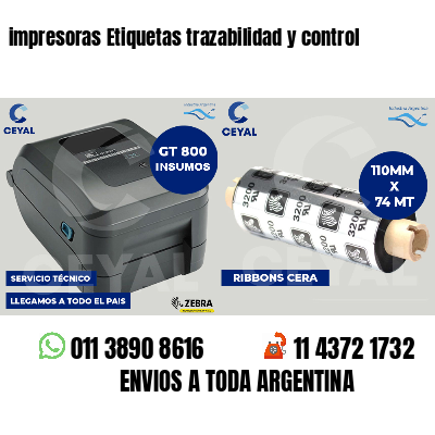 impresoras Etiquetas trazabilidad y control