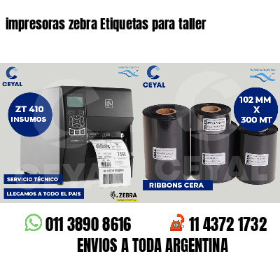 impresoras zebra Etiquetas para taller