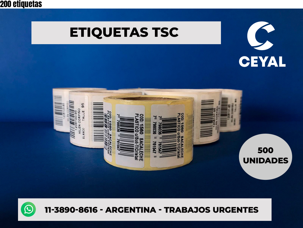 200 etiquetas