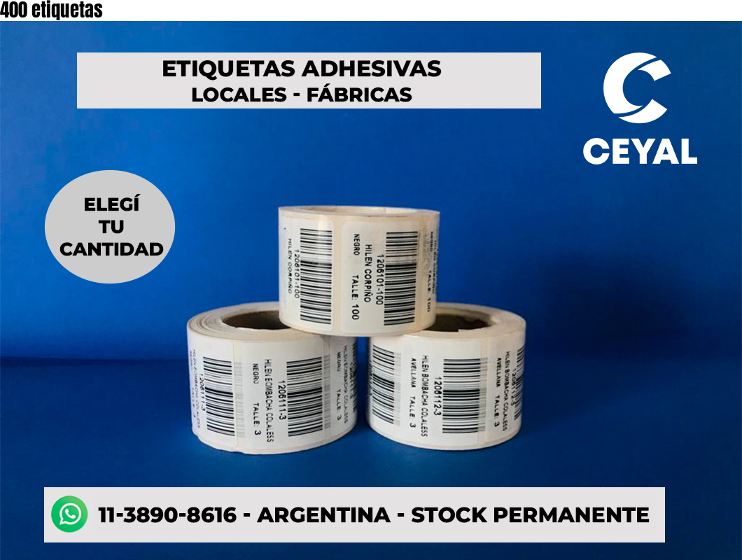 400 etiquetas