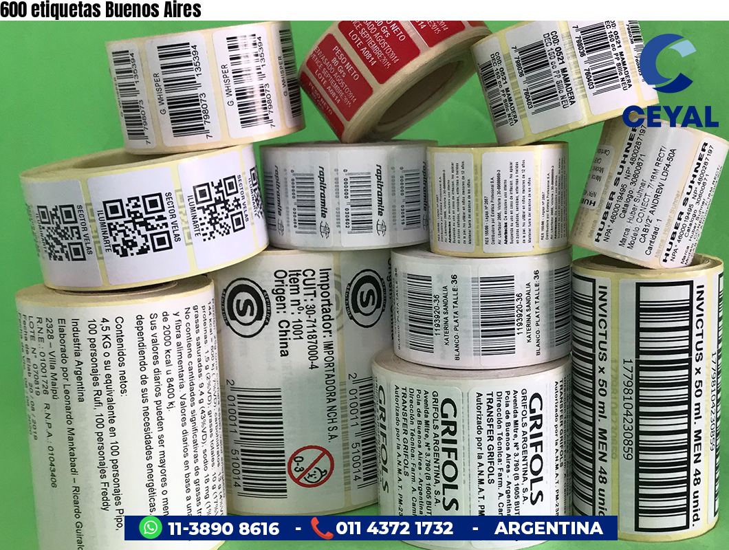 600 etiquetas Buenos Aires