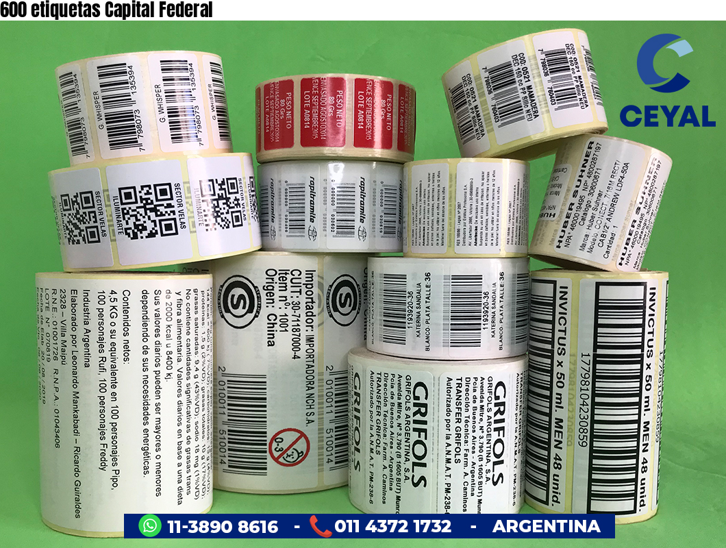 600 etiquetas Capital Federal