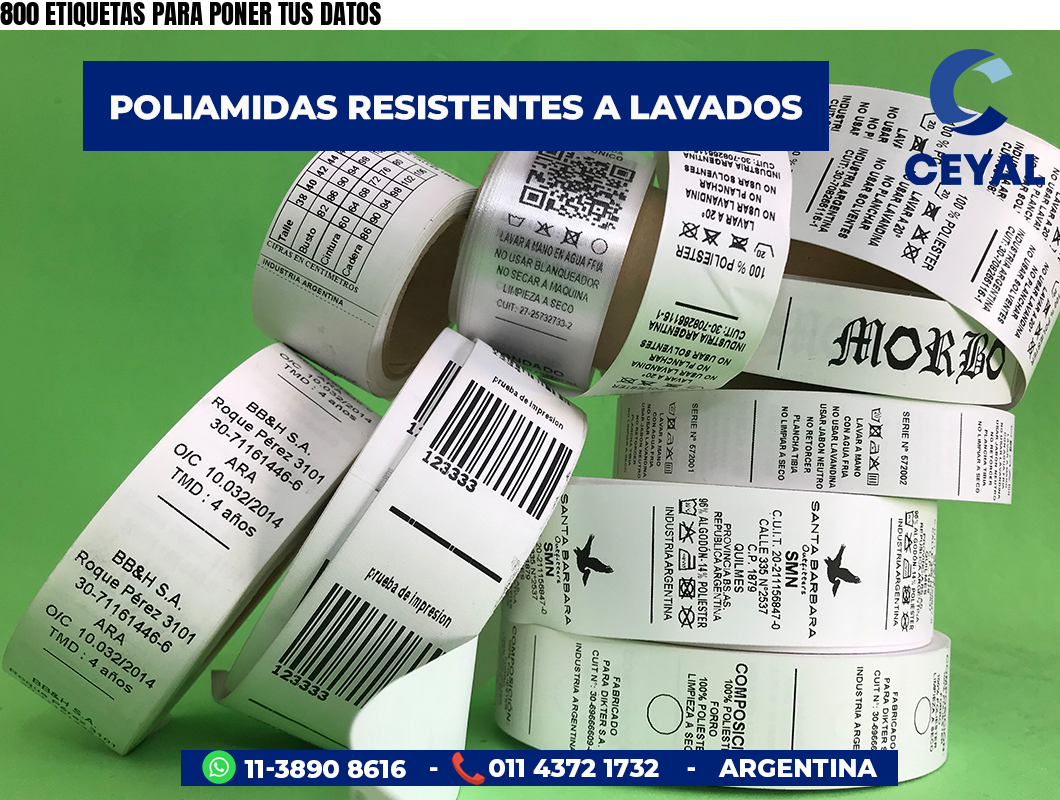 800 ETIQUETAS PARA PONER TUS DATOS