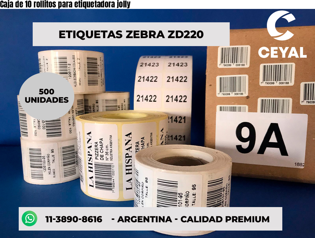Caja de 10 rollitos para etiquetadora jolly
