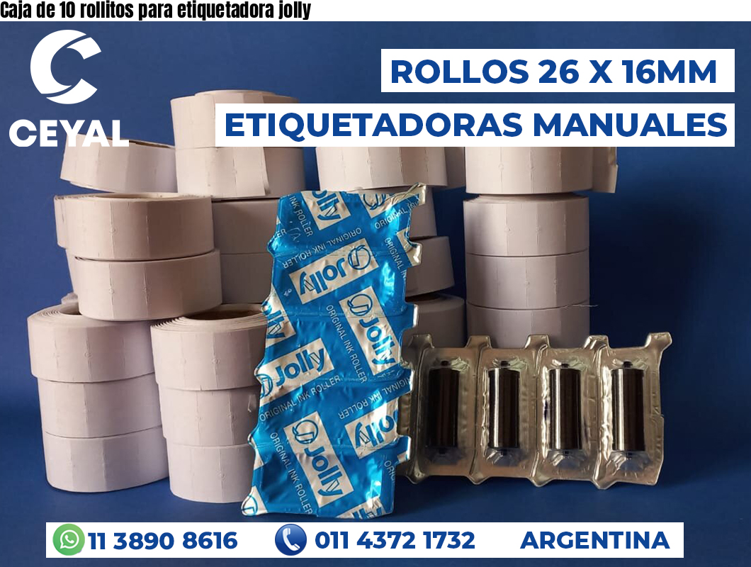 Caja de 10 rollitos para etiquetadora jolly