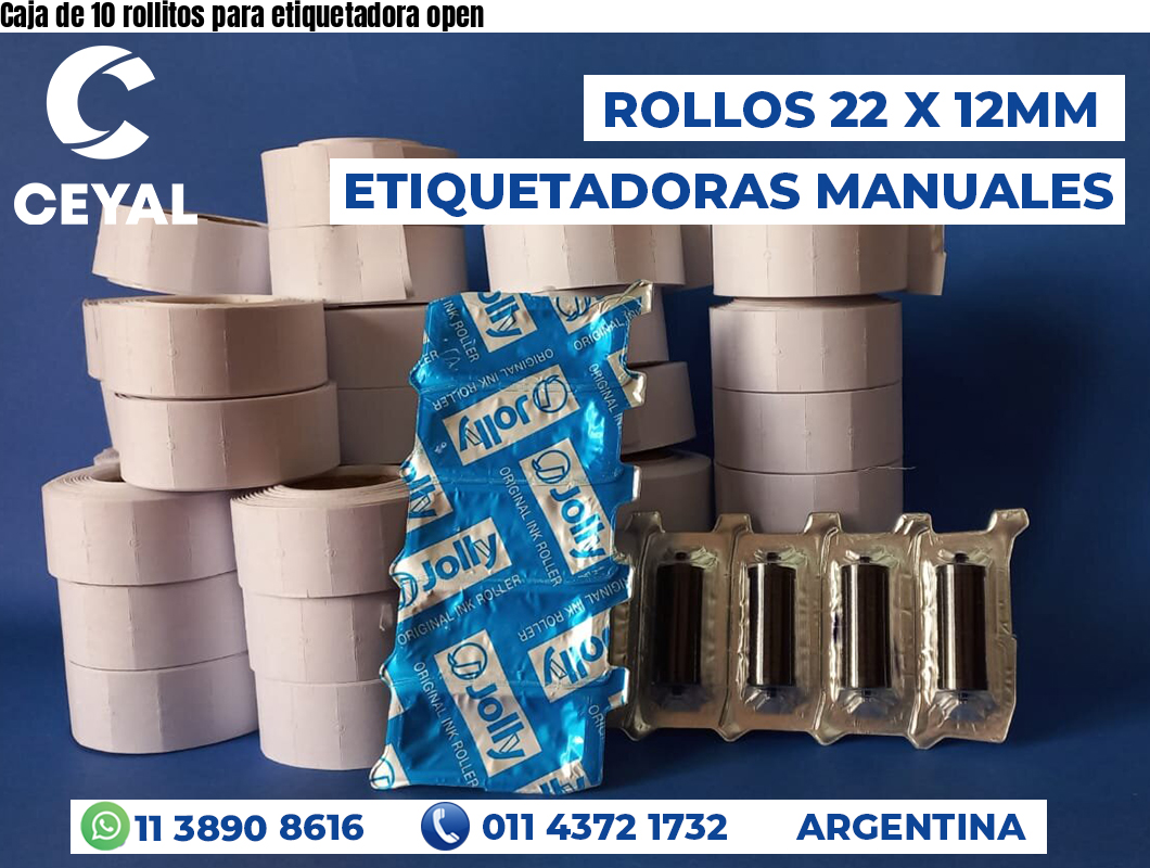 Caja de 10 rollitos para etiquetadora open