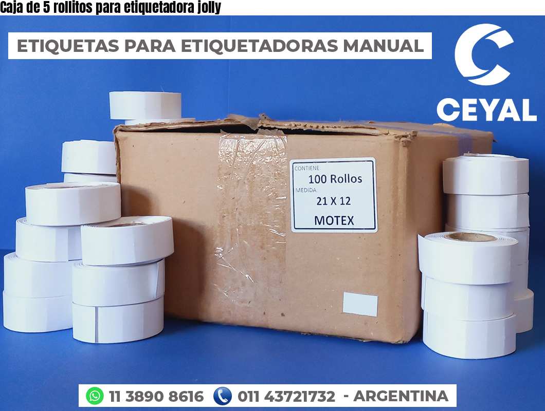 Caja de 5 rollitos para etiquetadora jolly
