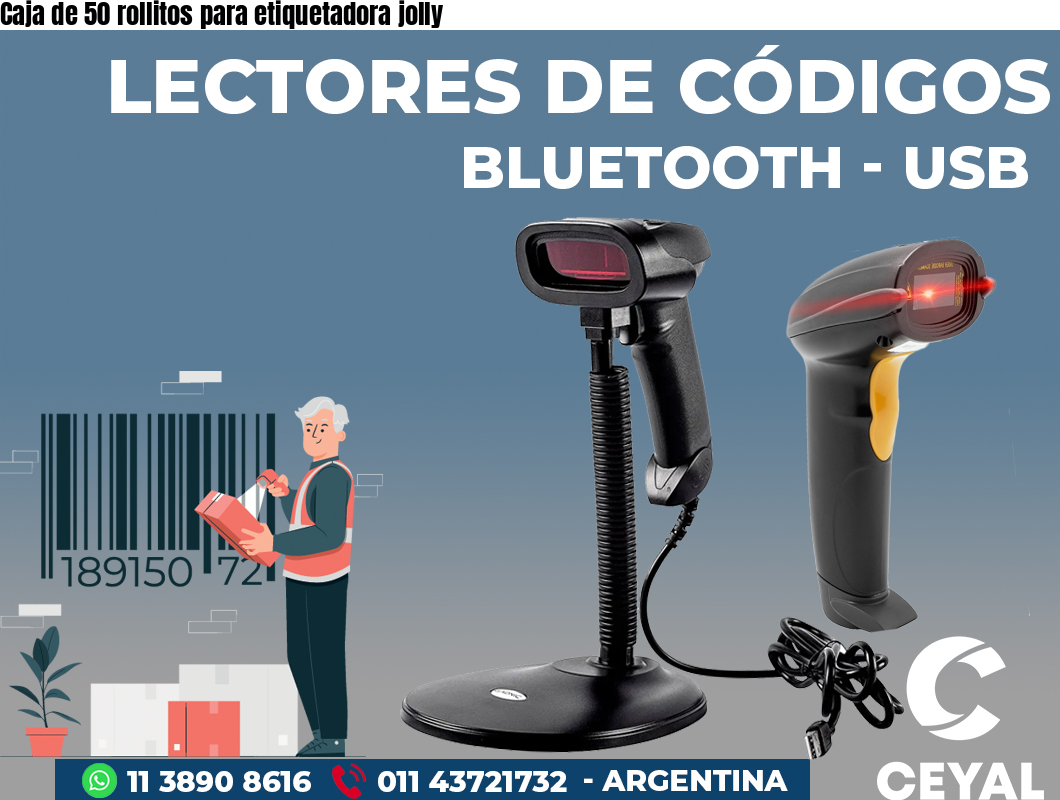 Caja de 50 rollitos para etiquetadora jolly