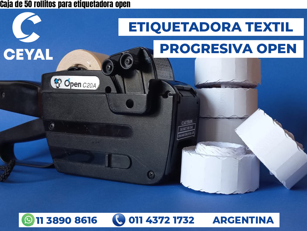 Caja de 50 rollitos para etiquetadora open