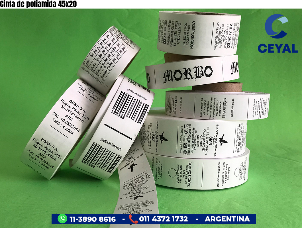 Cinta de poliamida 45×20